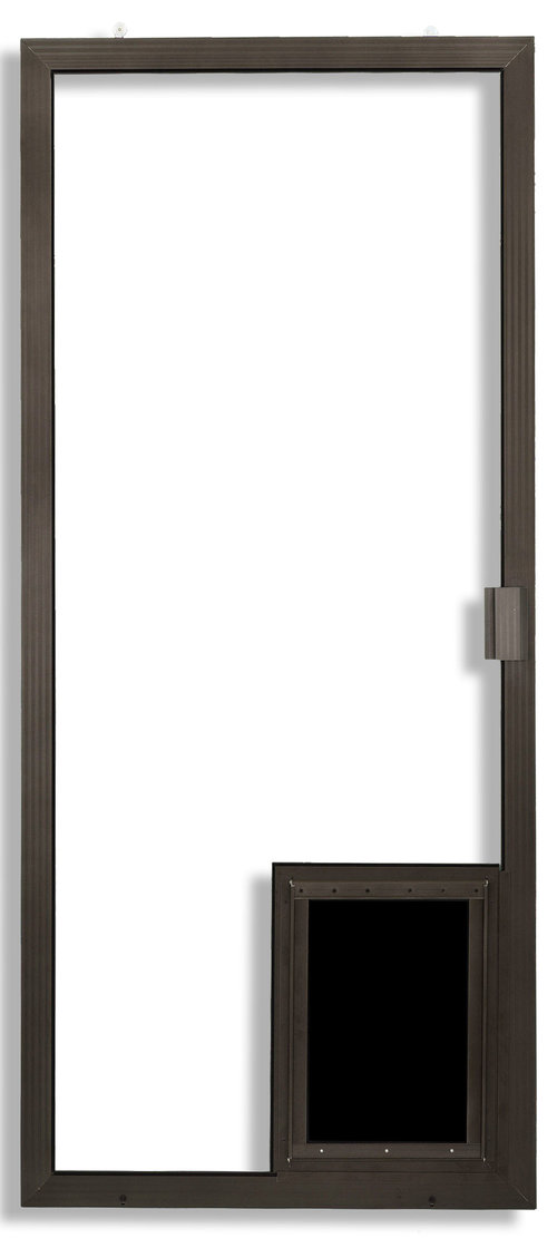 Century swinging door screen with large pet door