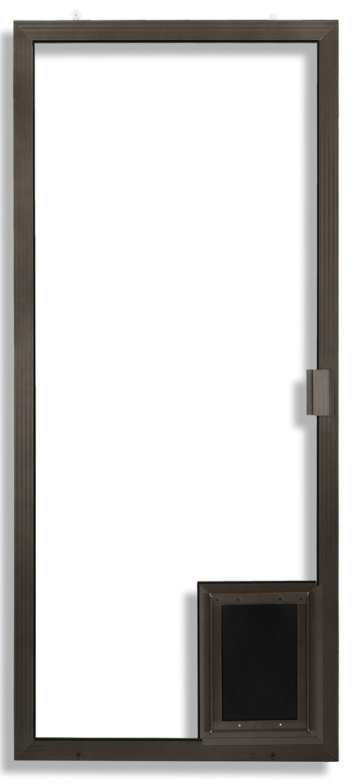 Century swinging door screen with medium pet door