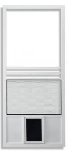 Tahoe swinging door screen with pet door